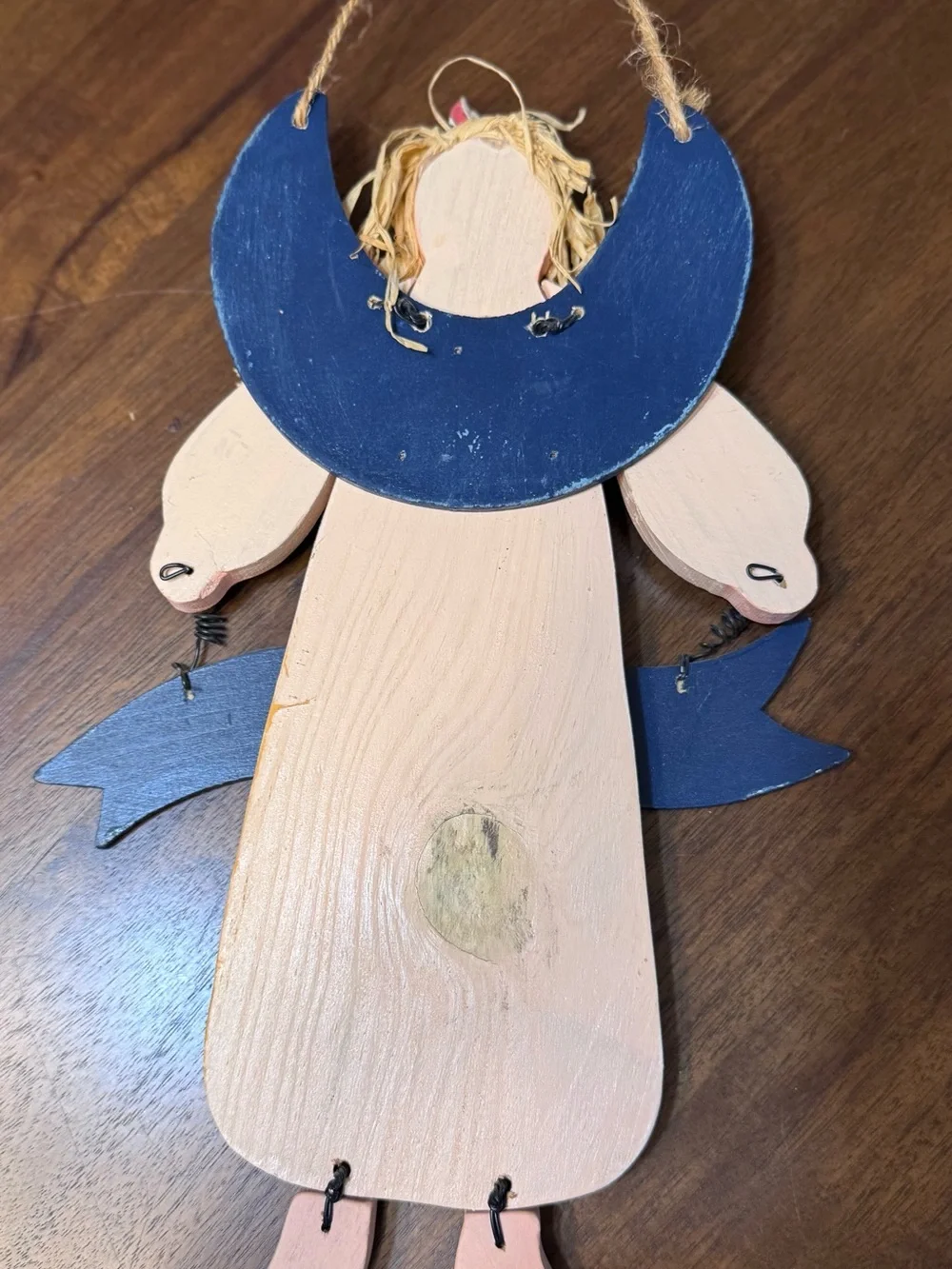Primitive Americana Angel Wall Hanging Home Sweet Home Patriotic Folk Art-0199